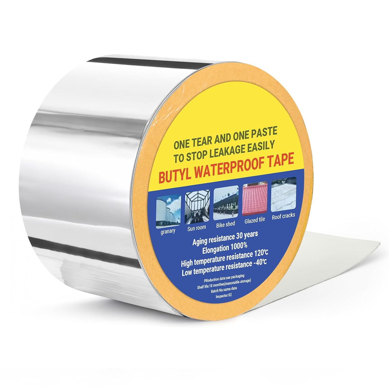 Roof Sealant Patch - 4인치 x 100피트 부틸 테이프, 알루미늄